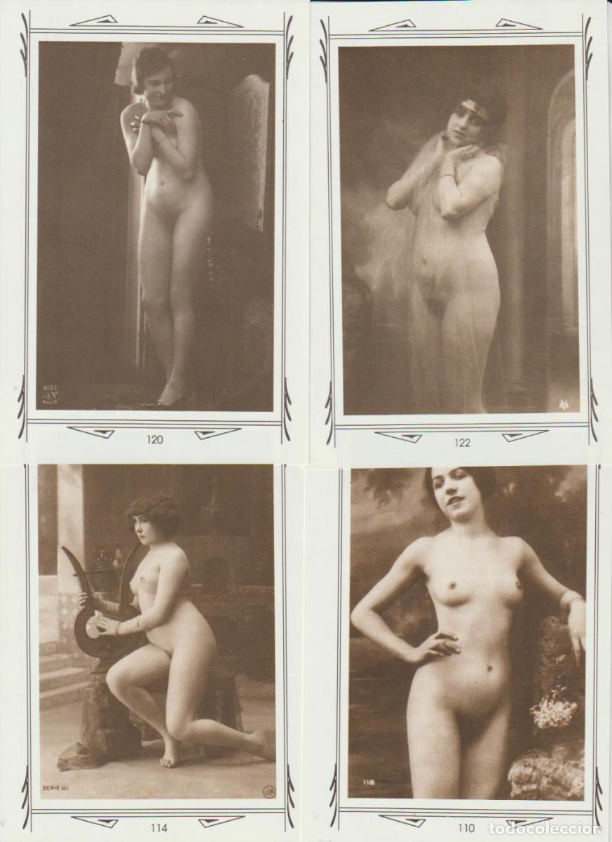 Postales: 29 l&aacute;minas con reproducciones de postales er&oacute;ticas antiguas de desnudo femenino
