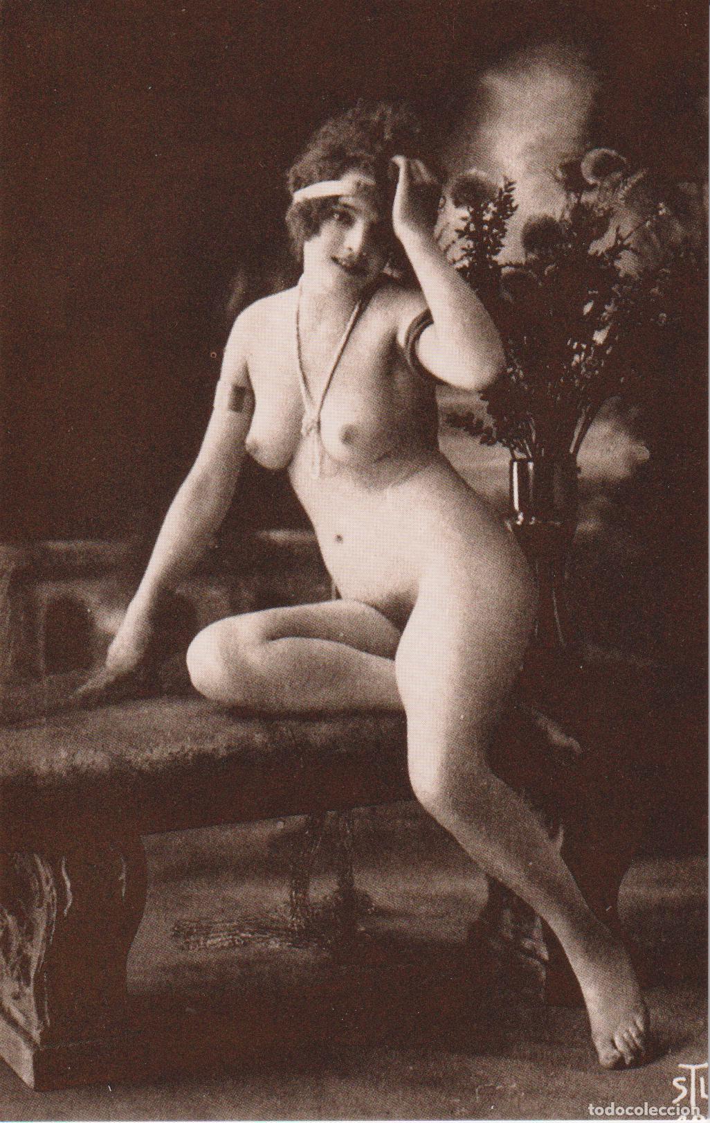 Postales: DESNUDO ART&Iacute;STICO FEMENINO A&Ntilde;OS 20 &ndash; MODELO CON DIADEMA &ndash; ST &ndash; REPRODUCCION