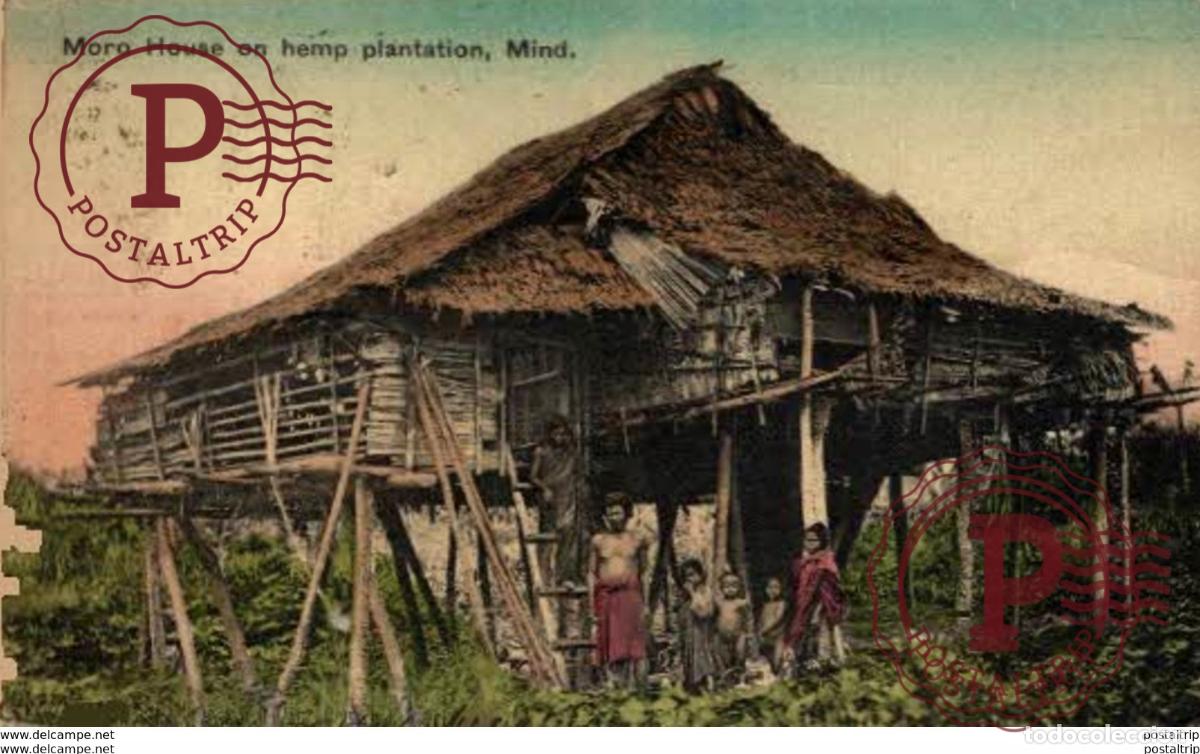 Postkarten: FILIPINAS PHILIPPINES. MORO HOUSE ON HEMP PLANTATION, MIND