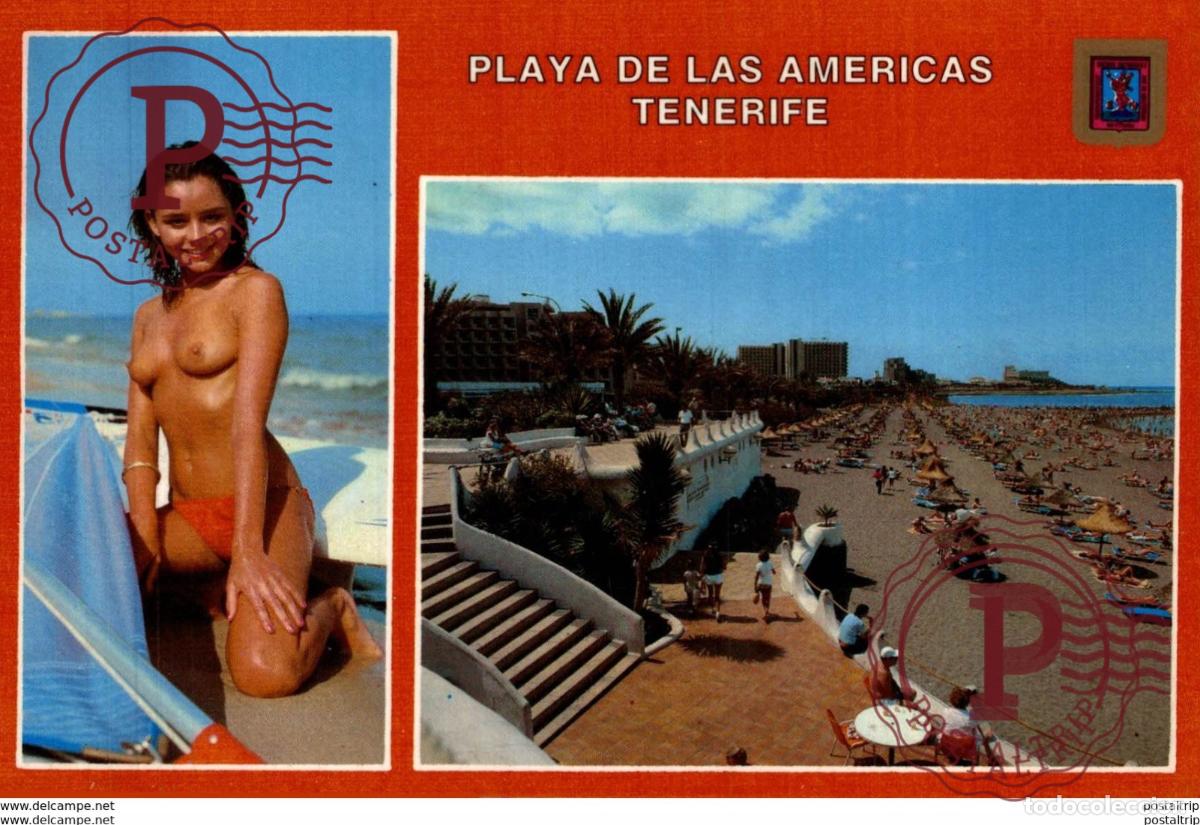 Postkarten: PLAYA D E LAS AMERICAS TENERIFE ESPA&Ntilde;A ESPA&Ntilde;A pin up ups femme bikini &eacute;rotisme