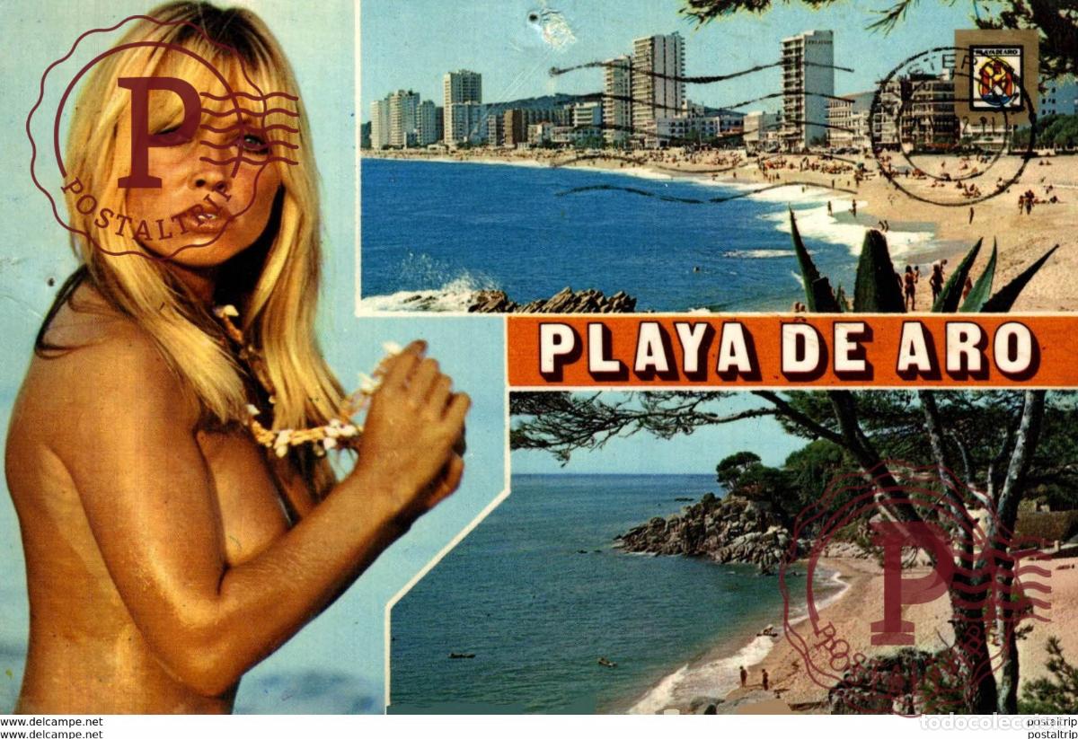 Postkarten: PLAYA SE ARO COSTA BRAVA ESPA&Ntilde;A pin up ups femme bikini &eacute;rotisme