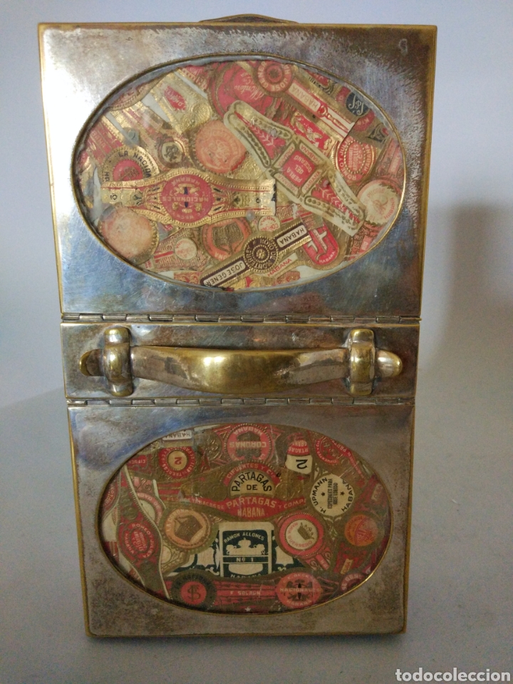 Cajas de puros: Tabaquera bronce plateado. Espa&ntilde;a ?? - Foto 2