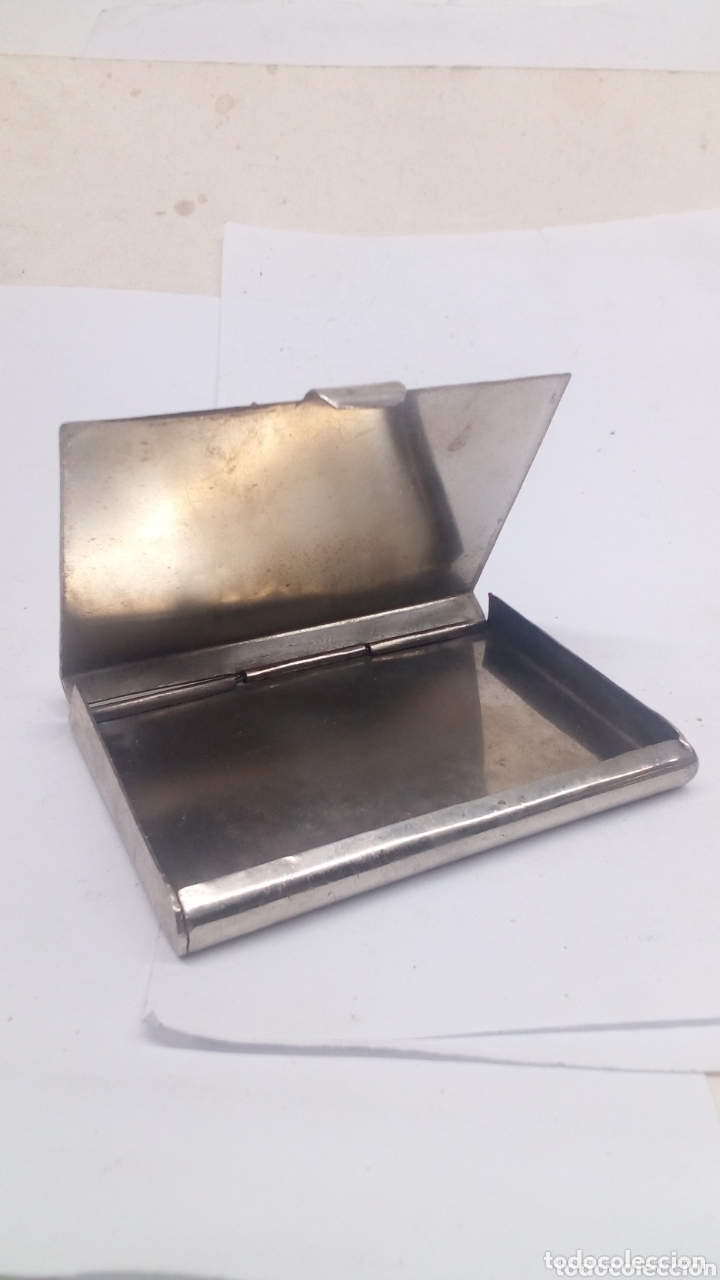 Cajas de puros: Pitillera de metal antiguo - Foto 2
