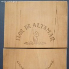 Cajas de Puros: CAJA DE MADERA DOBLE TAPA - CIGARROS FLOR DE ALTAMAR - 23'5 X 15'5 X 4 CMS. Lote 203863046