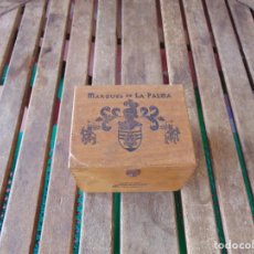 Cajas de Puros: CAJA EN MADERA DE PUROS VACIA , MARQUES DE LA PALMA. Lote 287603873