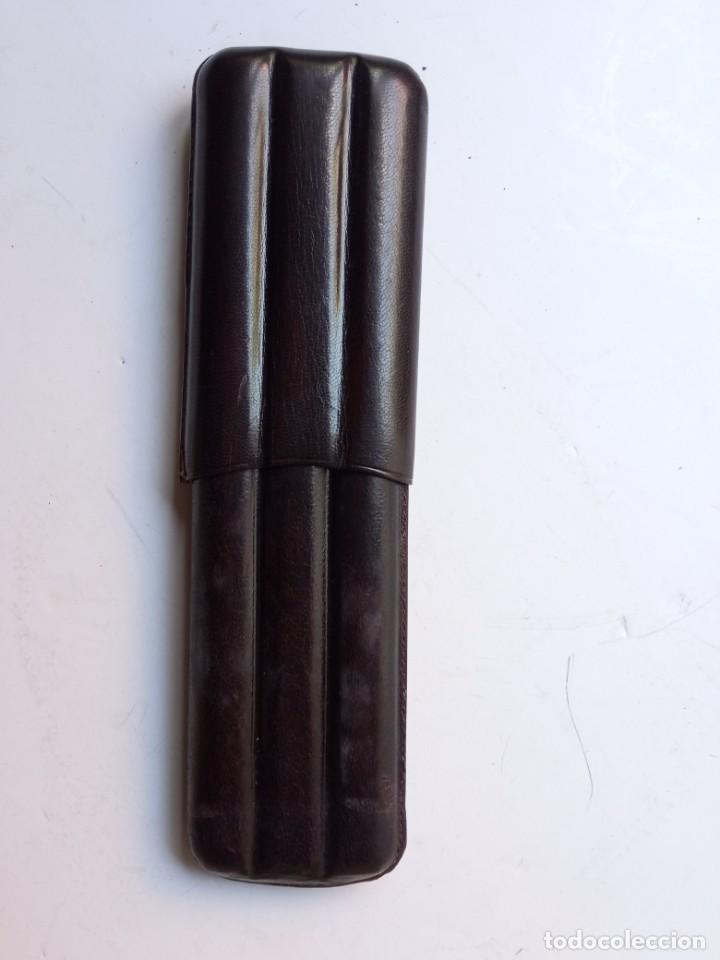 Cajas de puros: PURERA CIGARRERA DE PIEL MARRON EXTENSIBLE - Foto 1