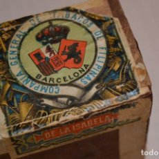 Cajas de Puros: DE LA ISABELA - COMPAÑÍA GENERAL DE TABACOS DE FILIPINAS / BARCELONA - CAJA VACÍA - ¡DE COLECCIÓN!
