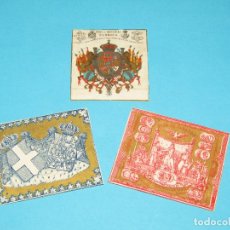 Cajas de Puros: 3 ANTIGUAS MARQUILLAS FCA. TABACOS PARTAGAS - ED GUILLO Y OTRA LA HABANA CUBA 1870S.