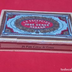 Cajas de Puros: CAJA DE PUROS VACIA LA ESCEPCION DE JOSE GENER - HABANA - CUBA. UNICA EN TC.. Lote 382594744