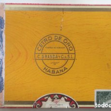 Cajas de Puros: CAJA DE PUROS HABANOS CETRO DE ORO C. GRANDA Y CIª HABANA CUBA PRE REVOLUCION HAVANA VACIA. Lote 394590164