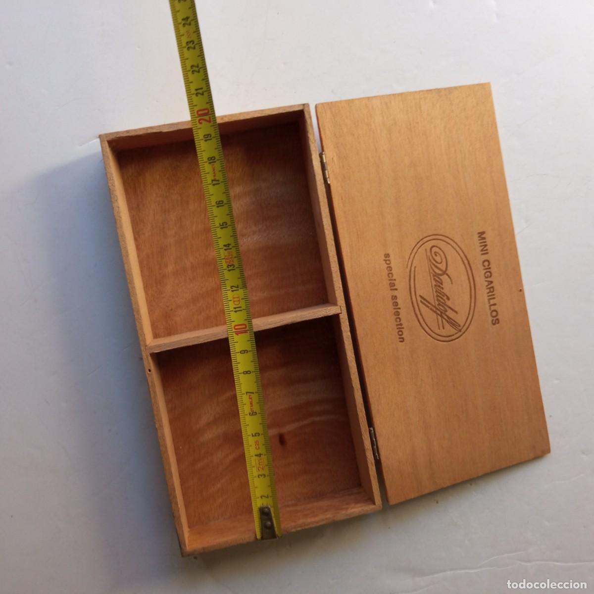 Cajas de puros: CAJA DE MADERA 100 MINI DAVIDOFF VACIA - Foto 4