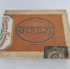 Cajas de Puros: ANTIGUA CAJA VACIA TABACOS GABINO CAMPOS HABANA CUBA RV