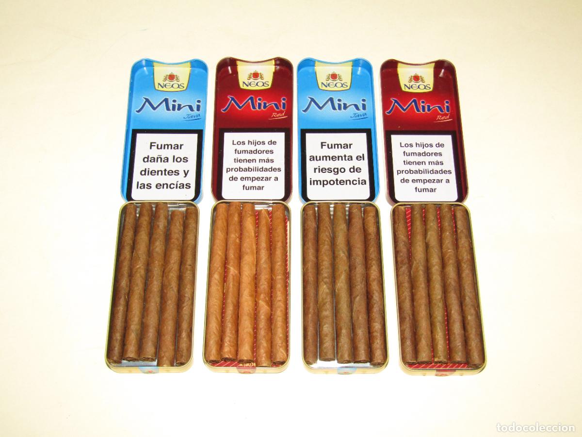 Cajas de puros: Lote de 4 Cajitas de Chapa con 5 Puritos - Completas NEOS Mini JAVA y NEOS Mini RED - Foto 2