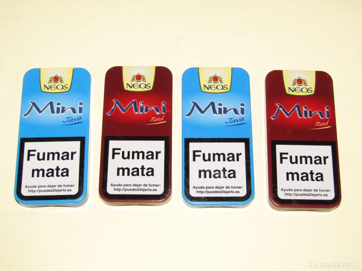 Cajas de puros: Lote de 4 Cajitas de Chapa con 5 Puritos - Completas NEOS Mini JAVA y NEOS Mini RED - Foto 1