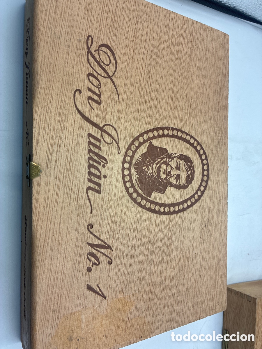 Cajas de puros: Cuatro cajas de puros vac&iacute;os de madera. - Foto 3