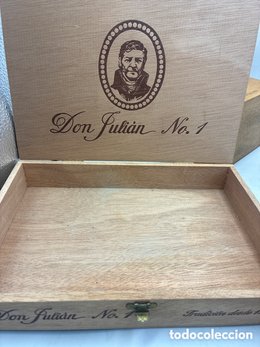 Cajas de puros: Cuatro cajas de puros vac&iacute;os de madera. - Foto 7