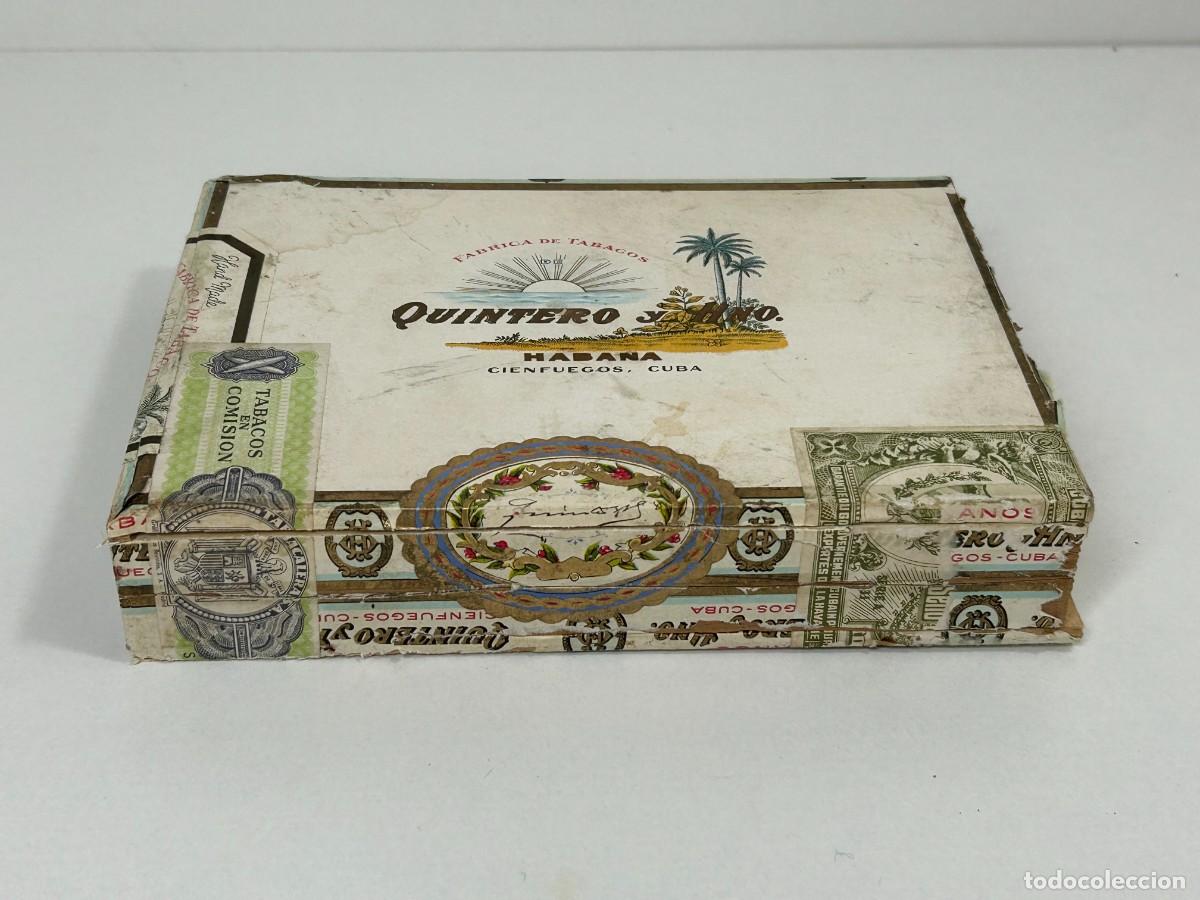 Cajas de Puros: ANTIGUA CAJA DE PUROS QUINTERO CON 24 PUROS HABANA