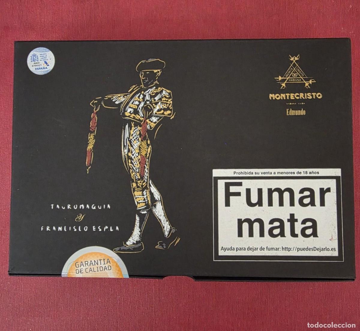 Cajas de Puros: Caja de puros habanos Montecristo Edmundo serie tauromaquia Francisco Espl&acirc; (precintada)