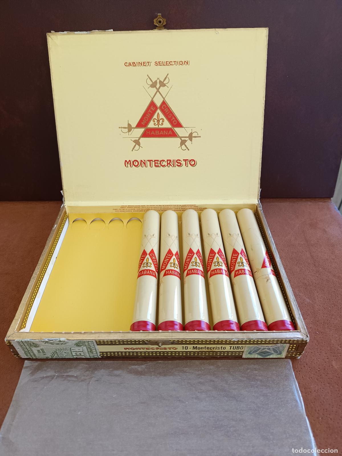 Cajas de Puros: CAJA PUROS HABANOS MONTECRISTO TUBOS CON 6 UNIDADES, CUBA , PERFECTO ESTADO
