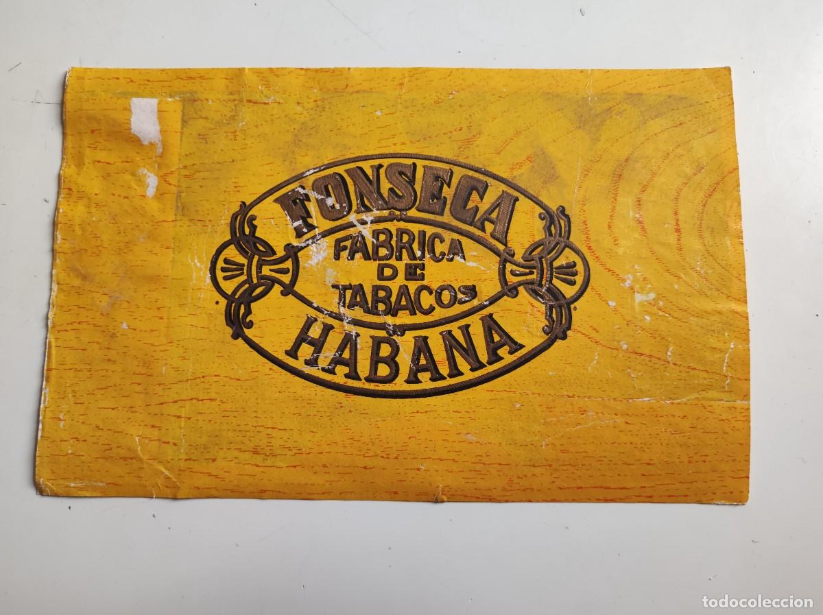 Cajas de Puros: Habilitacion etiqueta caja de puros tabacos Fonseca Habana Habana Cuba - antigua