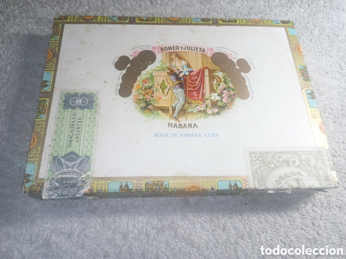 Cajas de Puros: Caja puros habanos Habana Cuba Romeo y Julieta 10 tubos aluminio n&ordm; 1 completo original Franco 1975