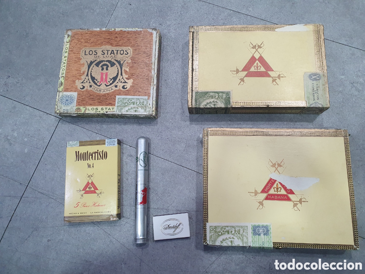 Cigar Boxes: SALIDA 0.01&euro;. Gran lote de puros cubanos Habana Montecristo, Davidoff y Los Statos