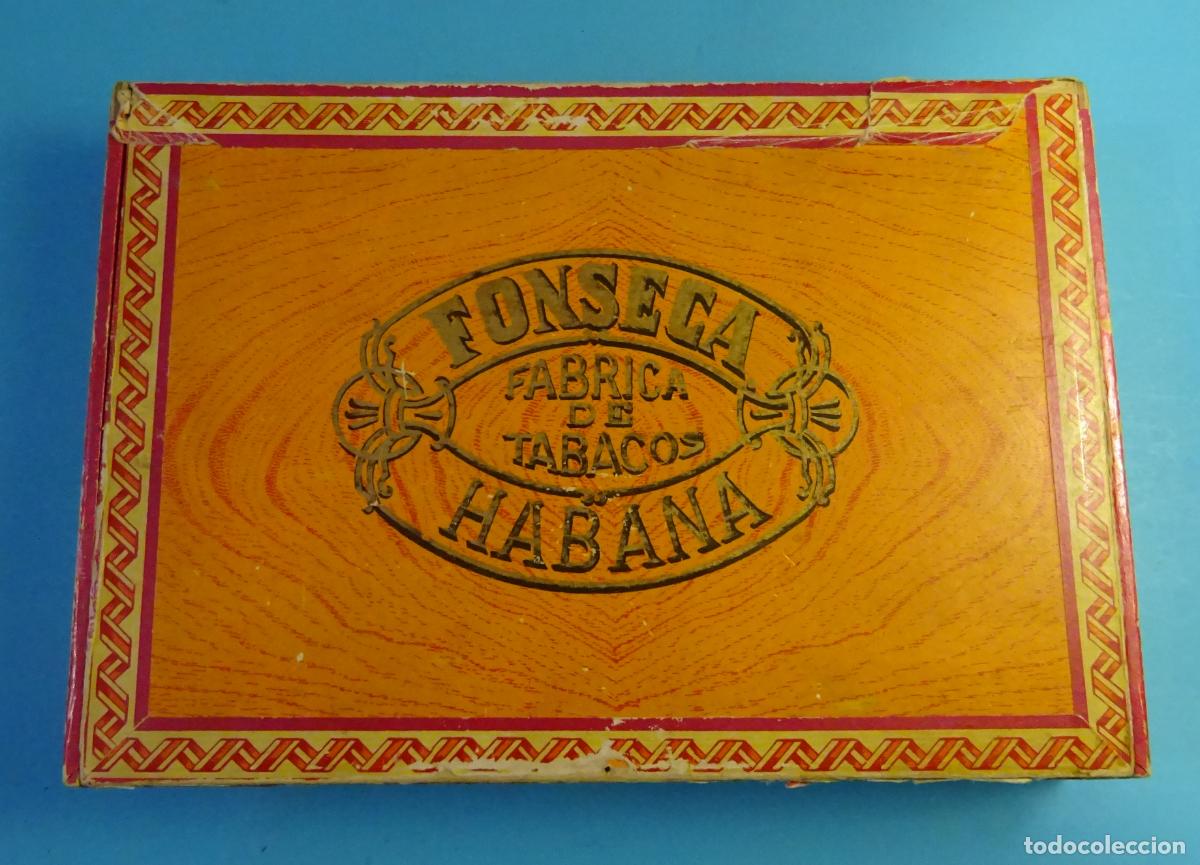 Cajas de Puros: CAJA MADERA VAC&Iacute;A PUROS HABANOS FONSECA 25 COSACOS. FORMATO 22 X 15 X 4 CM