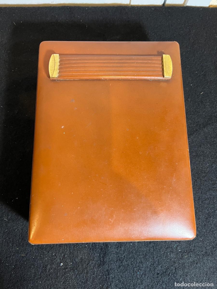 Bo&icirc;tes de Cigares: Cigarrera Humidor antiguo puros madera cedro caja tabaquera vintage a&ntilde;os 60 70 cuero italiano