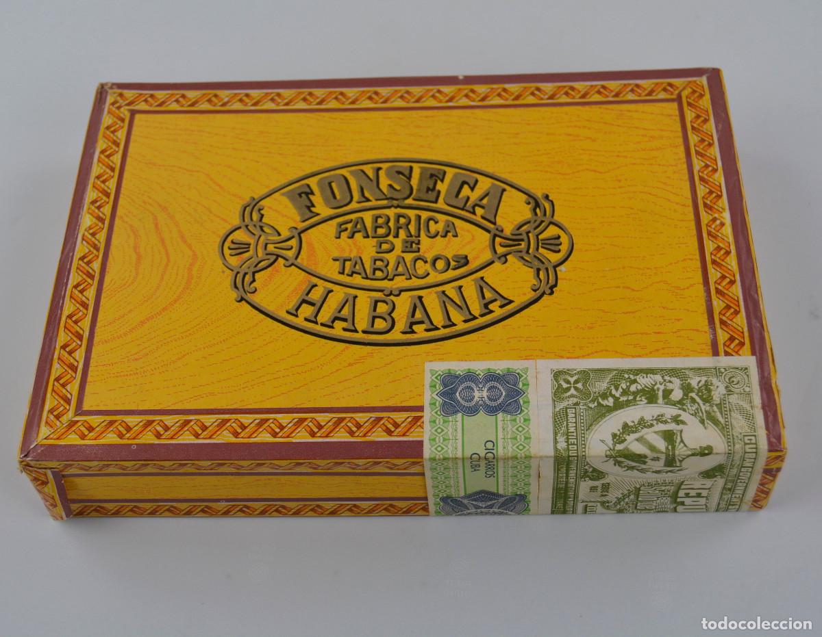 Cajas de Puros: FONSECA, HABANA, CUBA. CAJA DE CIGARROS PUROS PRECINTADA, SELLO 1970'S.