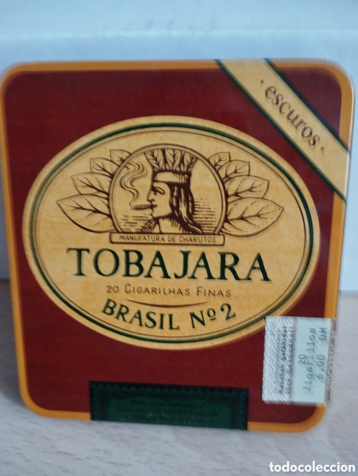 Cajas de Puros: CAJA MET&Aacute;LICA CIGARRILLOS TOBAJARA BRASIL 20 UNID.NUEVA PRECINTADA
