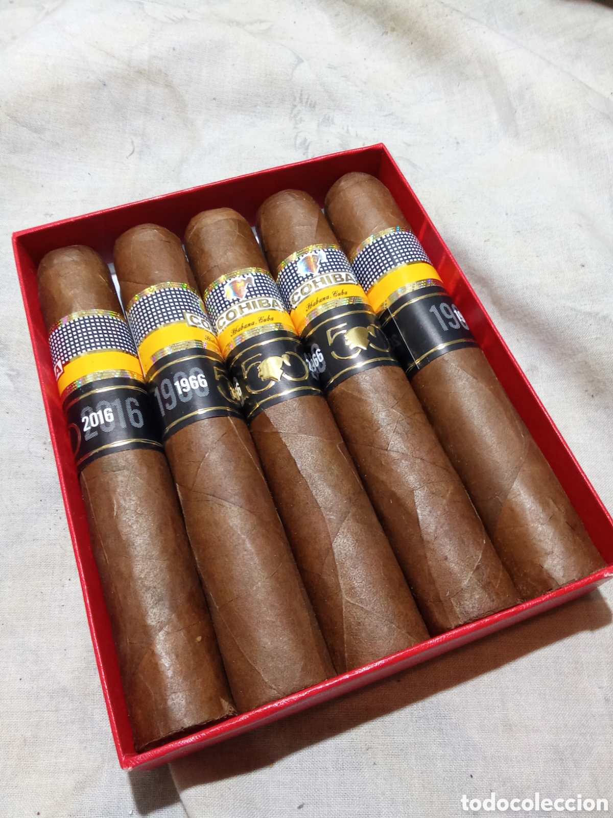 Bo&icirc;tes de Cigares: EXCEPCIONAL. 5 PUROS COHIBA MAJESTUOSOS 1966 , 50 ANIVERSARIO 2016