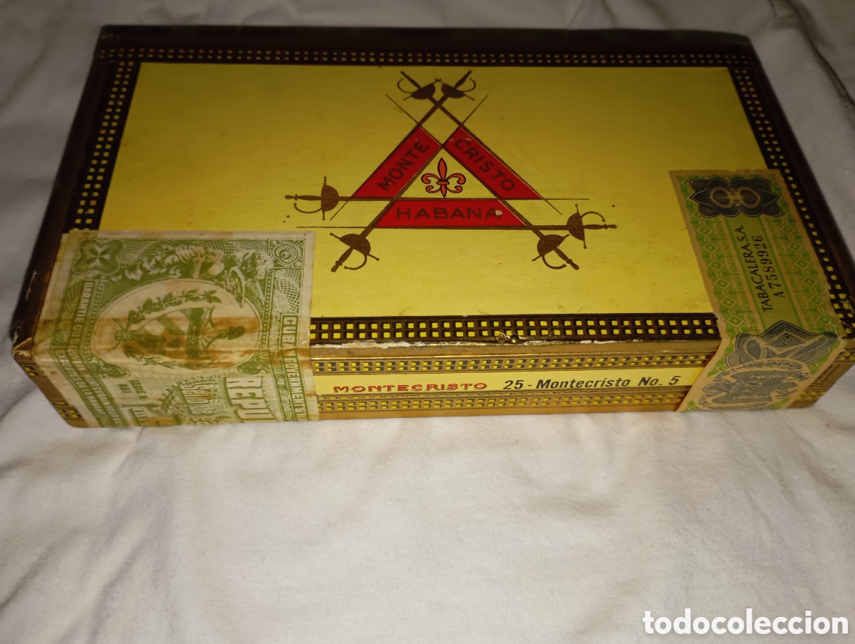Cajas de Puros: CAJA DE PUROS MONTECRISTO HABANA 25 NUMERO 5 - SIN ABRIR PRECINTADA ANTIGUA