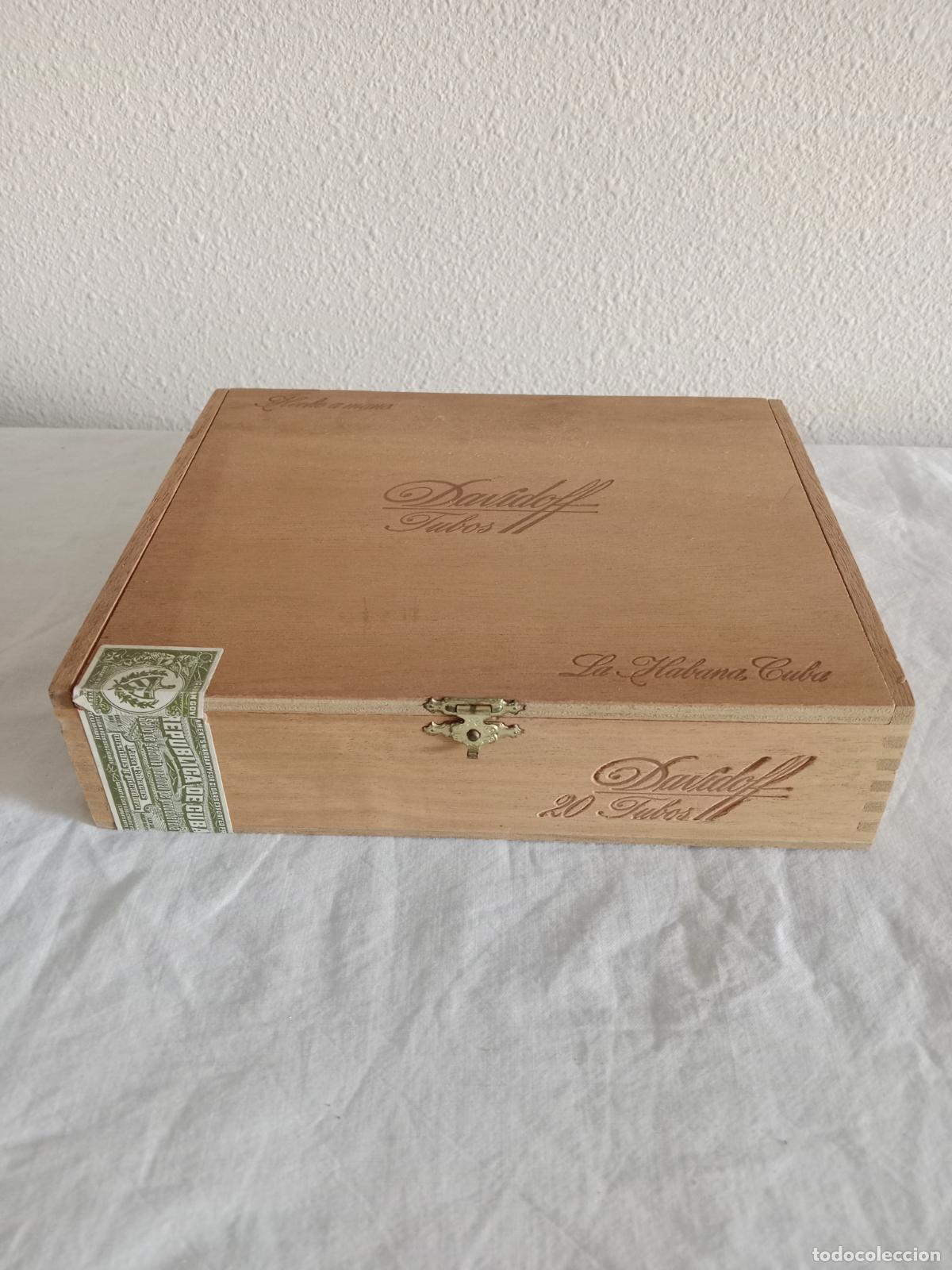 Cajas de Puros: Caja vac&iacute;a Davidoff 20 Tubos (sin tubos) a&ntilde;os 80-89