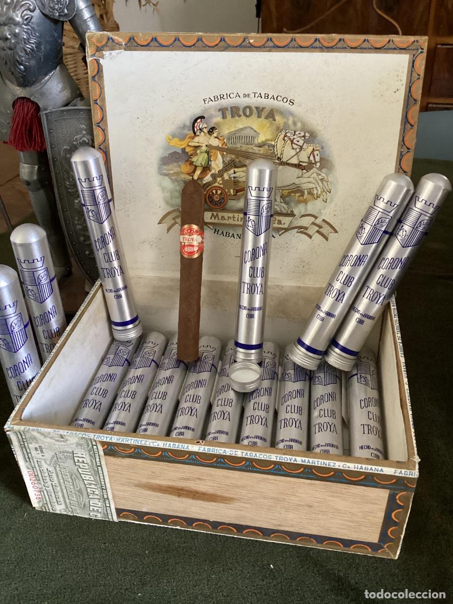 Cajas de Puros: CAJA DE PUROS HABANOS DE 2003 CON 15 CORONAS CLUB TROYA EN TUBO.