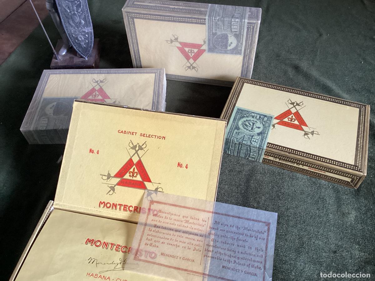 Cajas de Puros: LOTE 4 ANTIGUAS CAJAS PUROS HABANOS 25 MONTECRISTO N. 4. COMPLETAS.