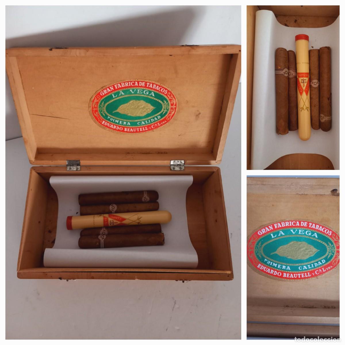 Cajas de Puros: CAJA DE PUROS HABANOS CON 5 PUROS MONTECRISTO EN CAJA DE MADERA DE LA MARCA LA VEGA