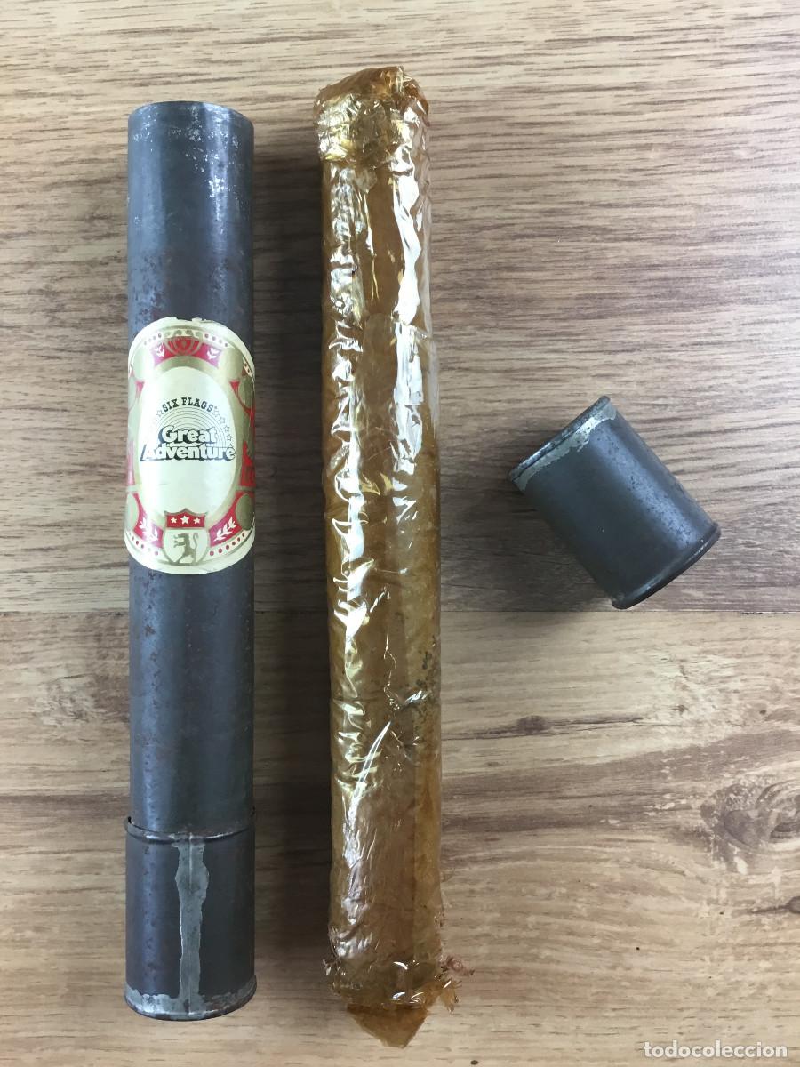 Cajas de Puros: CIGARRO PURO SIX FLAGS GREAT ADVENTURE - CAJA MET&Aacute;LICA + PURO - MUY RARO Y ANTIGUO