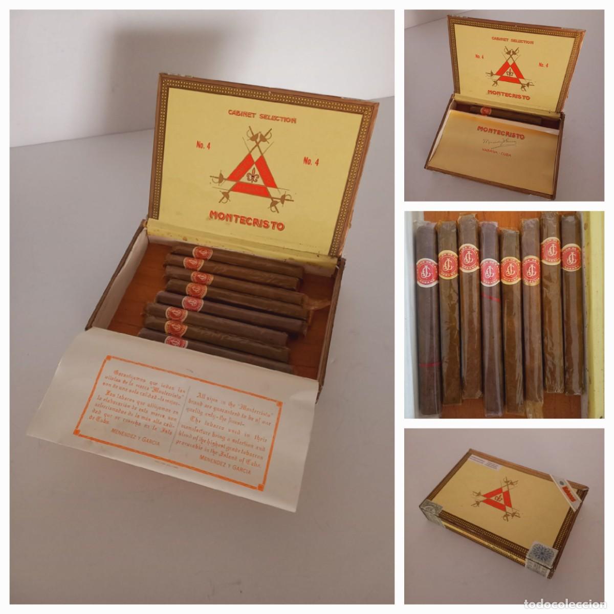 Cajas de puros: CAJA DE PUROS CUBANOS DE LA FIRMA MONTECRISTO CON 8 PUROS HABANOS DE LA MARCA LA FLOR DE CANO