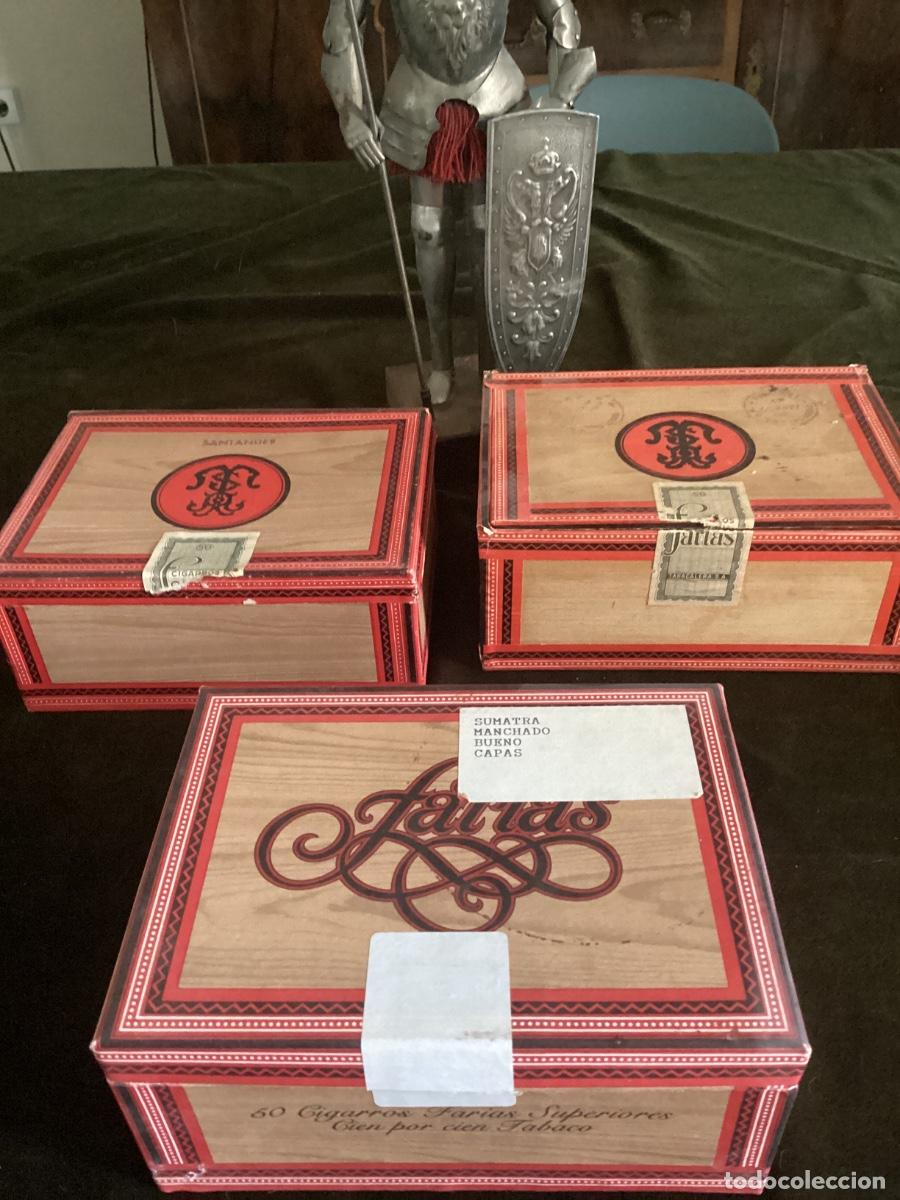 Cajas de puros: LOTE 3 CAJAS DE FARIAS TABACALERA ESPA&Ntilde;OLA S.A. PUROS. TABACO.