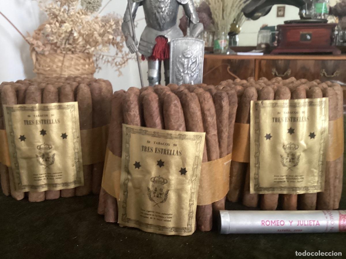Cajas de puros: LOTE 3 PAQUETES TABACOS 3 ESTRELLAS LA PALMA. 142 PUROS MAS ROMEO Y JULIETA EN TUBO.