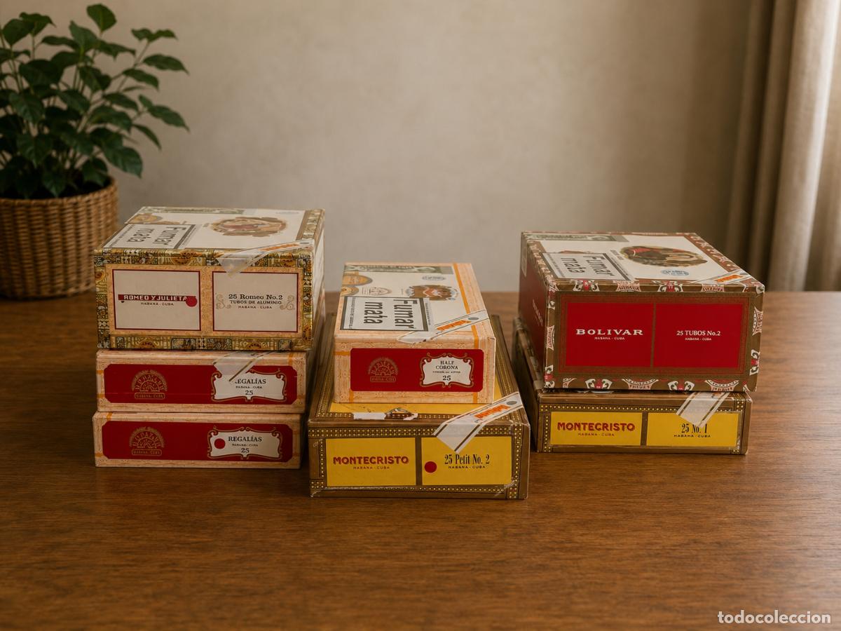 Cajas de puros: 7 Cajas de Puros Habanos Vac&iacute;as