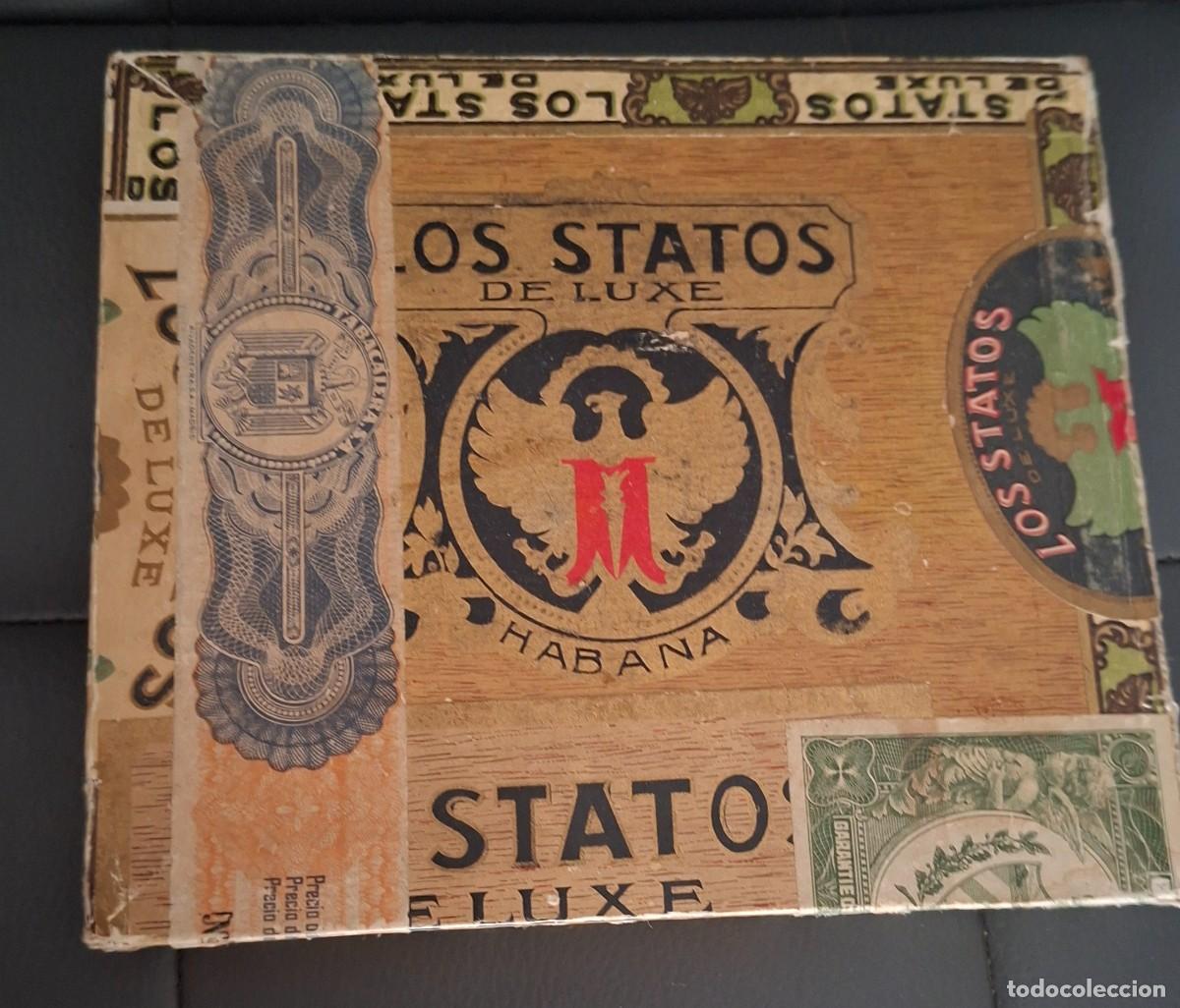 Cajas de puros: Antigua Caja de puros cuban cigars box Los Statos de luxe 10 coronas full habana cuba