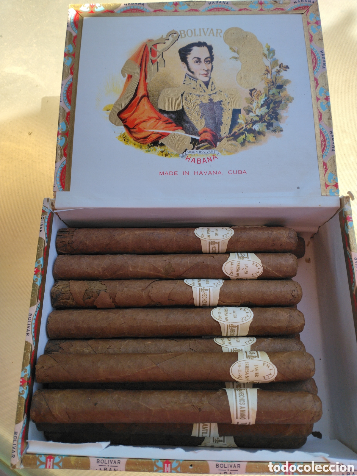 Cajas de puros: TABANTILLAS - REPUBLICA DOMINICANA - 25 PUROS - CAJA DE MADERA BOLIVAR HABANA.