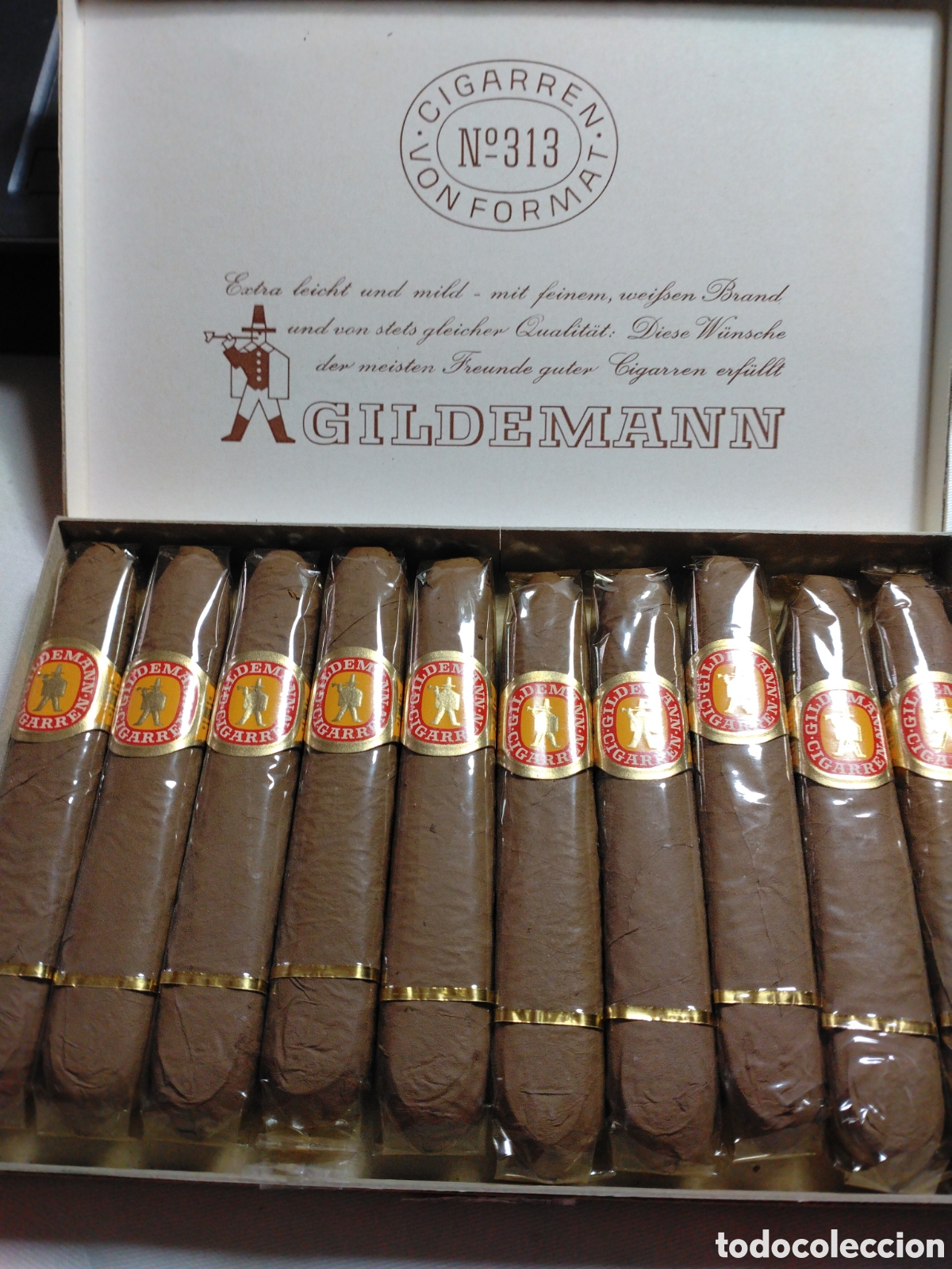 Cajas de puros: GILDEMANN - N&ordm; 313 - CIGARREN VON FORMAT - 10 ZIGARREN PUROS - PRECINTADOS CON VITOLAS.