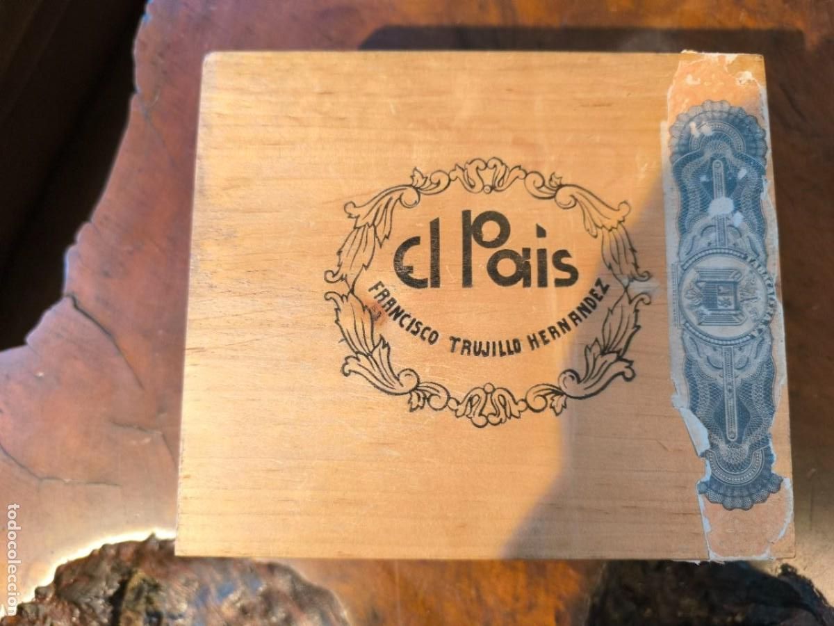 Cajas de puros: ANTIGUA CAJA DE PUROS MADERA - EL PAIS FRANCISCO TRUJILLO - 50 IMPERIALES - TABACO PURO CIGARROS