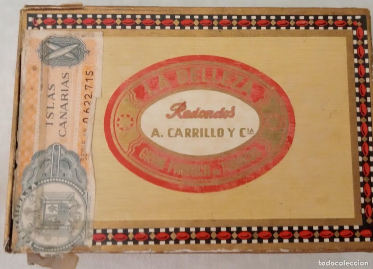 Cajas de puros: CAJA DE PUROS. LA BELLEZA. REDONDOS A. CARRILLO Y CIA