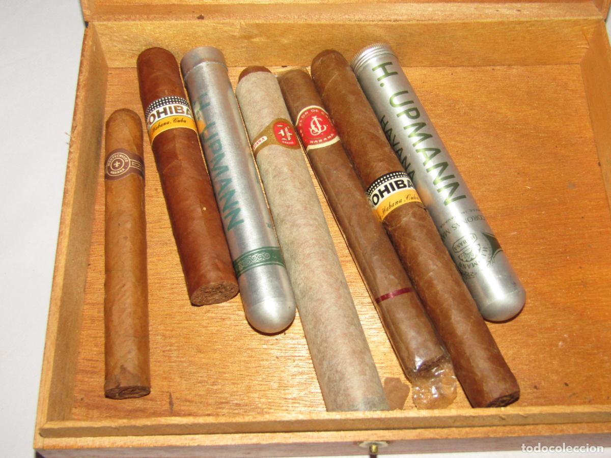 Cajas de puros: Lote de 7 Cigarros Puros Habanos COHIBA, H. UPMANN, FONSECA, MONTECRISTO, LA FLOR DE CANO