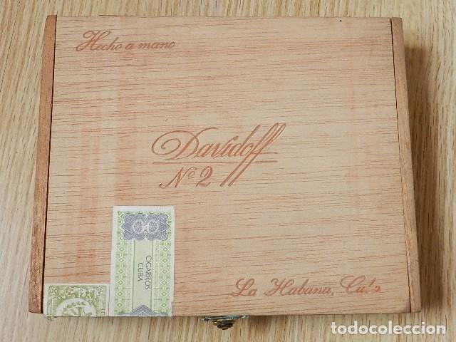 Cajas de puros: Caja puros vac&iacute;a DAVIDOFF No. 2 Habana Hecho a mano Republica Cuba cigarros tabaco tabacalera madera