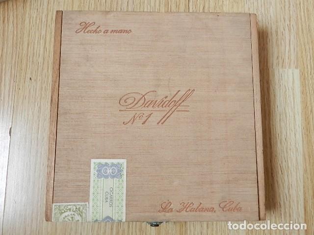 Cajas de puros: Caja puros vac&iacute;a DAVIDOFF No. 1 Habana Hecho a mano Republica Cuba cigarros tabaco tabacalera madera