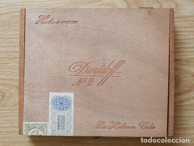 Cajas de puros: Caja puros vac&iacute;a DAVIDOFF No. 2 Habana Hecho a mano Republica Cuba cigarros tabaco tabacalera madera